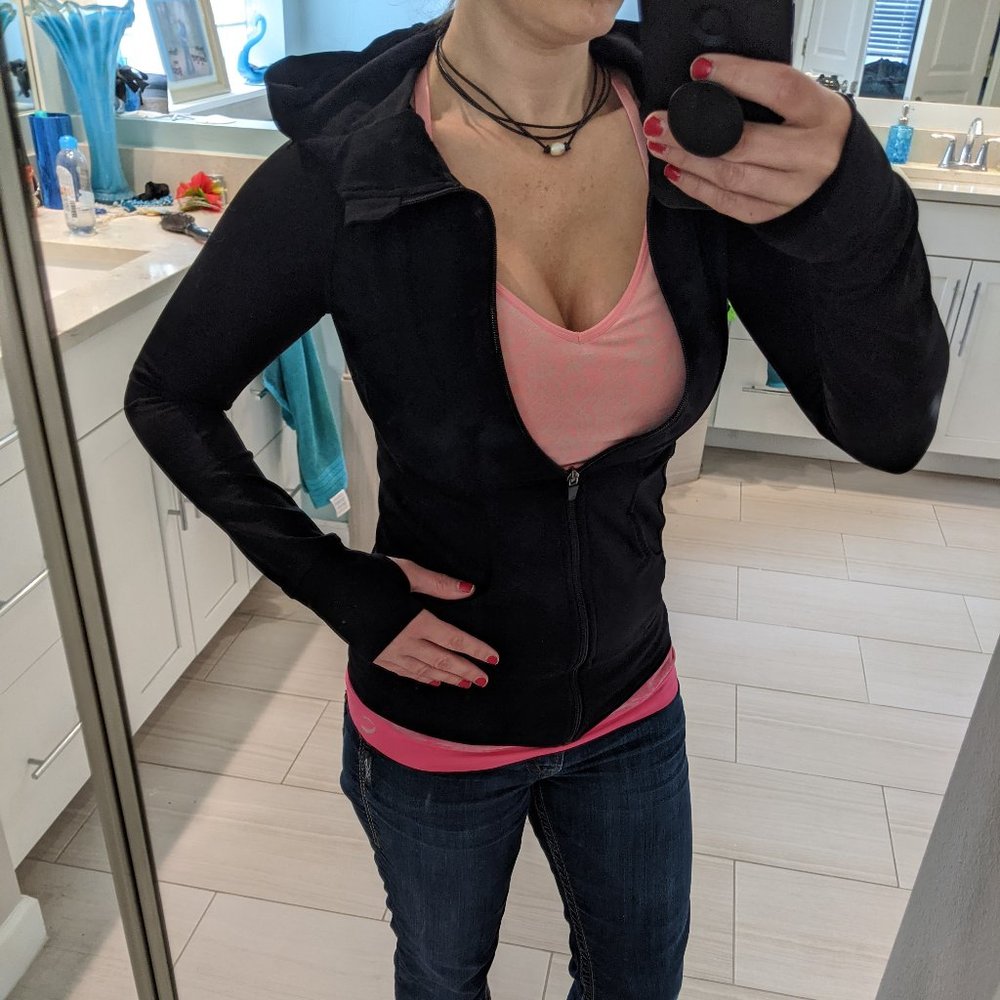 Yoga Zip up Jacket 90 Degrees Color Black Active